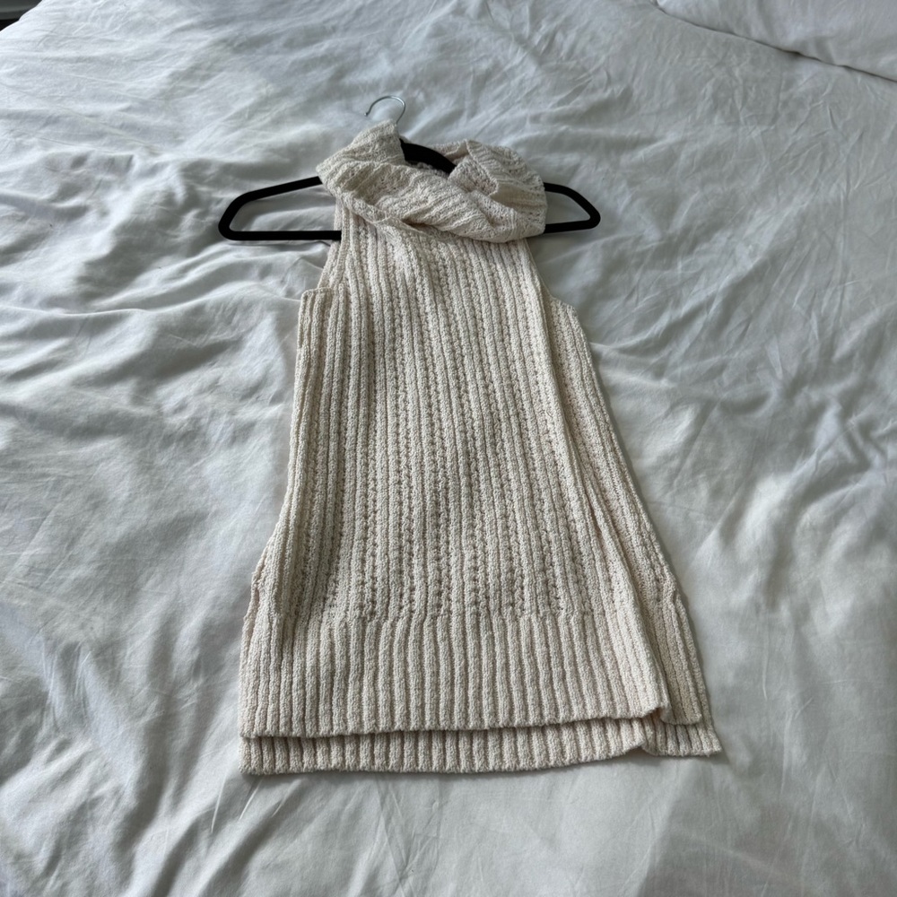 Hollister Cream Knit Sweater Vest